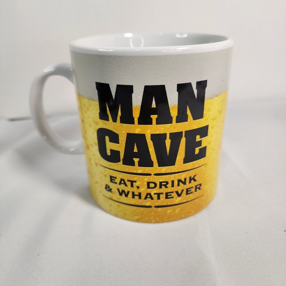 Bay Island Large Man Cave Eat Drink & Whatever Oversized Coffee Tea Mug Cup